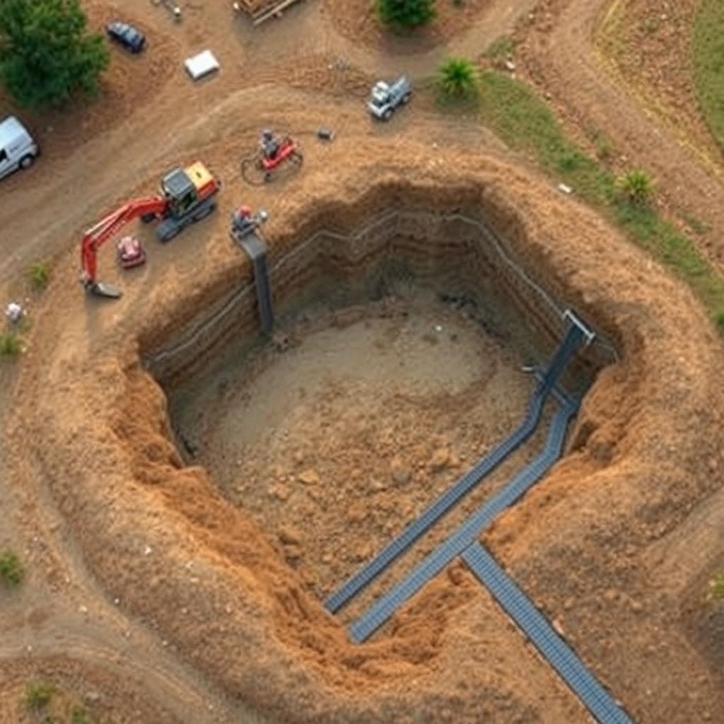 Professional waterproofing contractor crew at a foundation excavation job site — national dampproofing coverage
